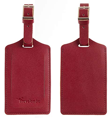 Travelambo Luggage Tag Faux Leather for Suitcase Women Kids Funny Cute (Lumba Red) | Physical | Amazon, Luggage, Luggage Tags, Travelambo | Travelambo
