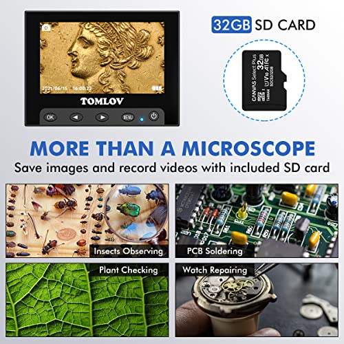 TOMLOV DM4S Error Coin Microscope with LCD Amazon Camera microscope TOMLOV USB Microscopes