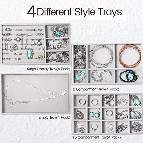 Small Stackable Jewelry Organizer Trays - Gray Amazon Home Jewelry Trays Kenning