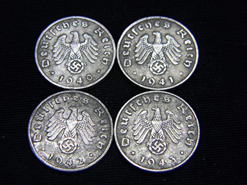 WWII German Reichspfennig Coins Set: 1940-1943 Amazon Coin Collecting Storage Coin Sets Coins Collectibles Individual Coins Toy