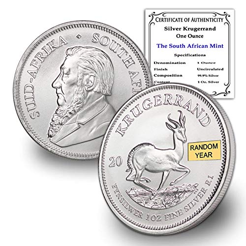 South African Silver Krugerrand Coin - Uncirculated Amazon coin Coins Collectibles collectable Individual Coins MINT STATE GOLD