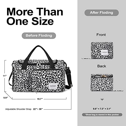 WOOMADA Leopard Foldable Travel Duffel Bag