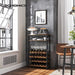 SONGMICS Freestanding Wine Rack with Glass Holder Amazon Freestanding Wine Racks & Cabinets Furniture SONGMICS