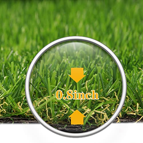 Olive Drab 11x21 ft Artificial Grass Fake Grass Lawn Turf, ZGR Realistic Synthetic Pet Turf for Garden Landscape, Indoor/Outdoor Rugs with Drain Holes