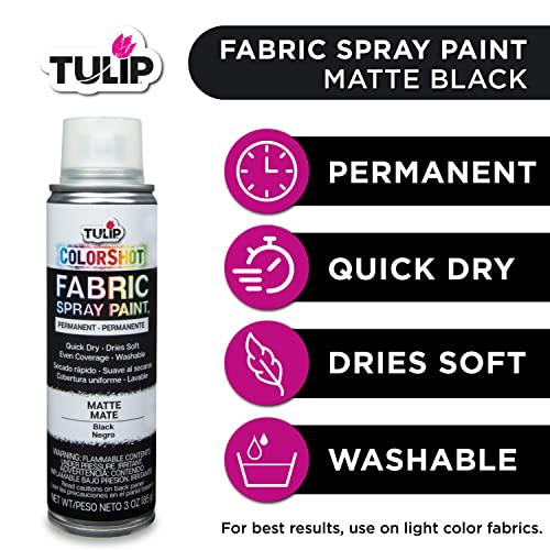 Tulip ColorShot Black Fabric Spray 3oz - SEO Amazon Fabric & Textile Paints Home Tulip