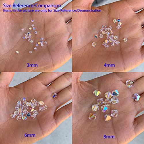 Rosy Brown 50pcs Authentic Swarovski Crystals 5328 Xilion 4mm (0.16 inch) Small Bicone Crystal Beads for Jewelry Craft Making (Sapphire) SWA-b413