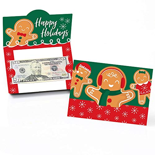Big Dot of Happiness Gingerbread Christmas - Gingerbread Man Holiday Party Money and Gift Card Holders - Set of 8