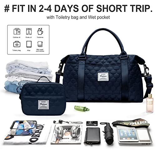 Womens Weekender Blue Gym Duffel Tote Bag With Toiletry Amazon BJLFS Luggage Travel Duffels