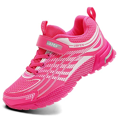 UBFEN Kids Tennis Shoes Pink Lightweight Breathable Amazon Running Shoes UBFEN