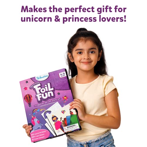Thistle Skillmatics Art & Craft Activity - Foil Fun Unicorns & Princesses, No Mess Art for Kids, Craft Kits & Supplies, DIY Creative Activity, Gifts for Girls & Boys Ages 4, 5, 6, 7, 8, 9, Travel Toys