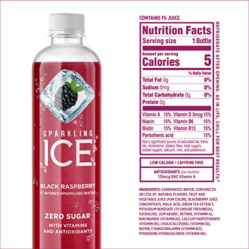 Sparkling ICE Black Raspberry Flavored Water 12-Pack Amazon Grocery Sparkling ICE Tea