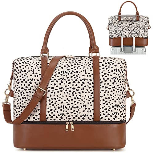 Womens Travel Weekender Bag Carry on Overnight Bag Canvas Luggage Shoulder Duffel Beach Tote Bag with Shoe Compartment | Physical | Amazon, BTOOP, Luggage, Travel Duffels | BTOOP