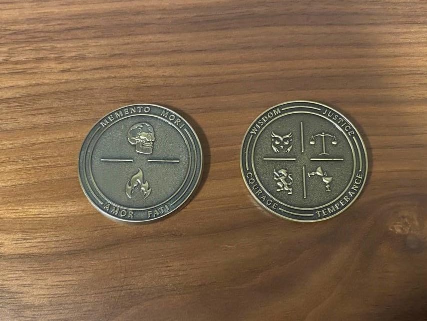 Stoic Challenge Coin: Cardinal Virtues and More Amazon Individual Coins Toy