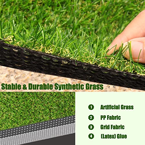 Weidear 0.8 inch Artificial Grass, 11 ft x 63 ft Realistic Turf