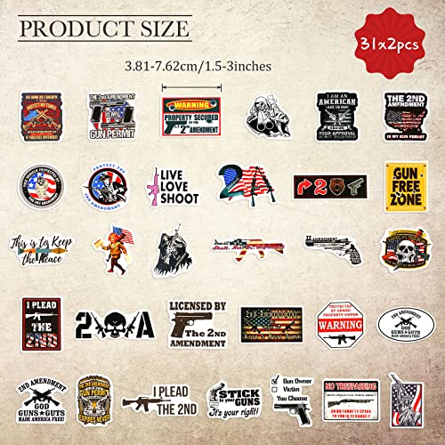 US American 2nd Amendment Vinyl Decals - 100 Pack