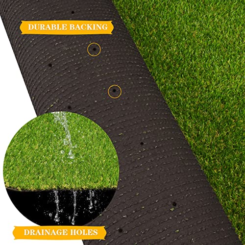 Dark Slate Gray ZGR Artificial Grass Turf 11ft x 12ft - Realistic Synthetic Pet Turf for Garden & Outdoor Use, with Drainage and Customization Options
