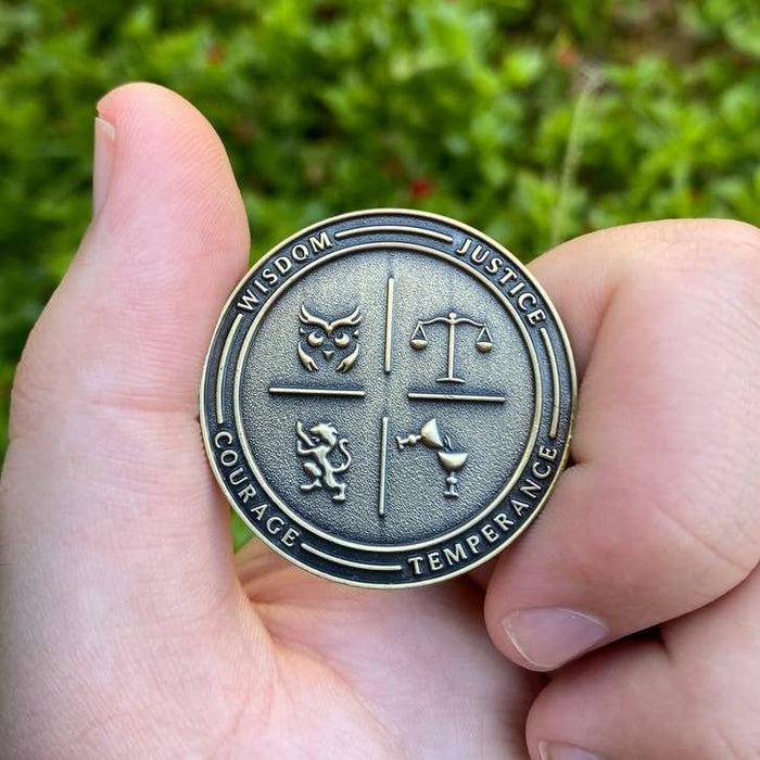 Stoic Challenge Coin: Cardinal Virtues and More Amazon Individual Coins Toy