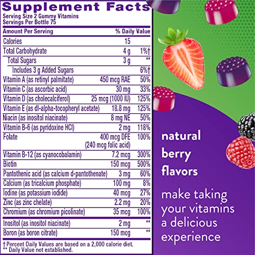 Vitafusion Women's Berry Multivitamin Gummies, 150 Count