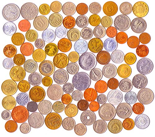 Small purse with 100 assorted world coins Amazon coin Coin Sets collectable HOBBY OF KINGS Toy