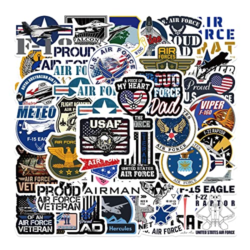 50 PCS U.S. Air Force Stickers,USAF Vinyl Aesthetic Stickers for Water Bottles, Laptops, Suitcases,Skateboards,Cars,Perfect Gifts for Veteran, Military Fans,Adults,Teens and Kids | Physical | Amazon, Decals, Home, Jiiajnn | Jiiajnn